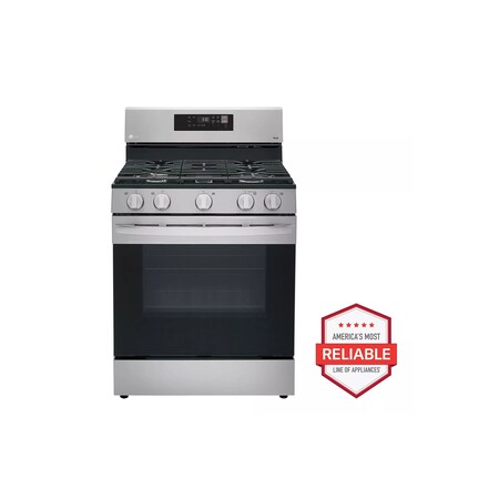 Lg 30in ThinQ 5.8 cu. ft. Single Oven Gas Range with Easy Clean and Proactive Customer Care LRGL5821S